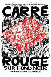 Carre rouge sur fond noir