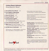 Linton Kwesi Johnson (dub poet), 2 CDs -Dread Beat and Forces