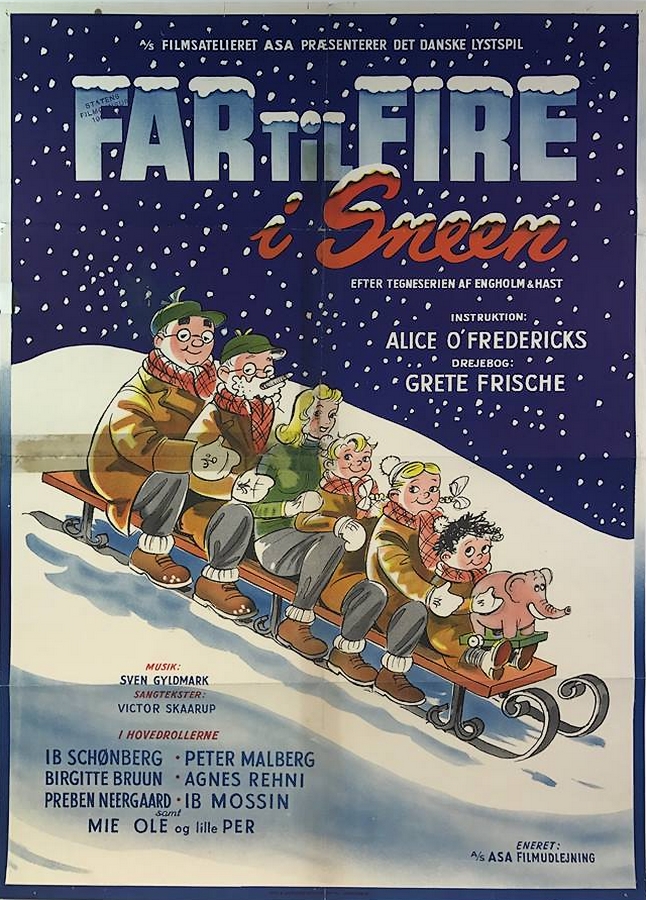 Far til fire i sneen