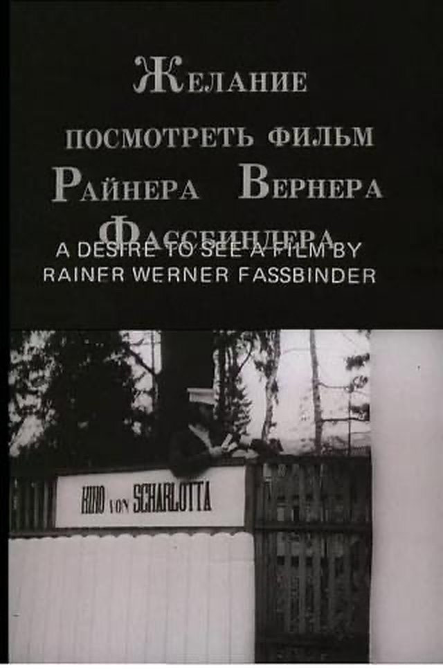 The Desire to See a Film by Rainer Werner Fassbinder